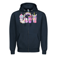 Navy unicorn coffee cups Zipper Hoodie - Zillion Design Studio