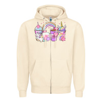 Sandshell unicorn coffee cups Zipper Hoodie - Zillion Design Studio