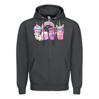 Smoke unicorn coffee cups Zipper Hoodie - Zillion Design Studio