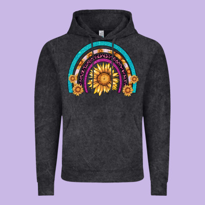 Rainbow Sunflower Vintage Hoodie Designed By Adodesignshop
