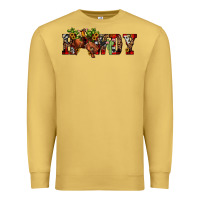Antique Gold Christmas Howdy Bronco Rodeo Premium Sweatshirt - JahusDesignShop