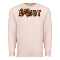 Pale Pink Christmas Howdy Bronco Rodeo Premium Sweatshirt - JahusDesignShop
