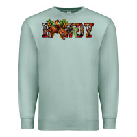 Seafoam Christmas Howdy Bronco Rodeo Premium Sweatshirt - JahusDesignShop