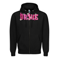 Black Breast Cancer Brave Zipper Hoodie - texasbilliewilder