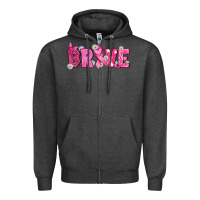 Charcoal Heather Breast Cancer Brave Zipper Hoodie - texasbilliewilder