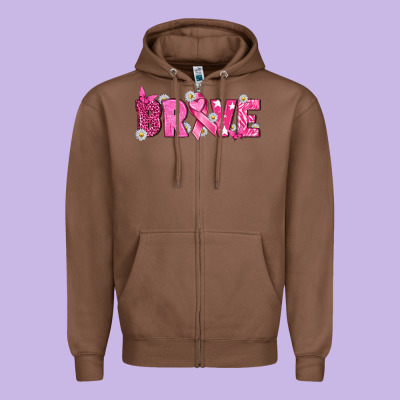 Breast Cancer Brave Zipper Hoodie Designed By Texasbilliewilder