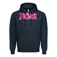 Navy Breast Cancer Brave Zipper Hoodie - texasbilliewilder