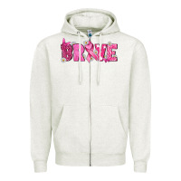 Oatmeal Heather Breast Cancer Brave Zipper Hoodie - texasbilliewilder