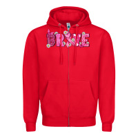 Red Breast Cancer Brave Zipper Hoodie - texasbilliewilder
