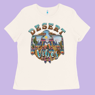 Desert Vibes Thunderbird Ladies Tee Designed By Barkaloodesign
