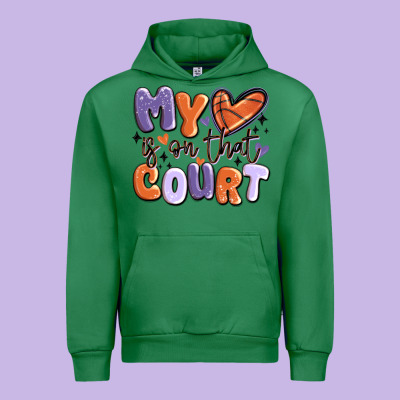 My Heart Is On That Court Urban Hoodie Designed By Maliassmallbusiness