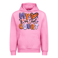 Fuchsia Pink my heart is on that court Urban Hoodie - MaliasSmallBusiness