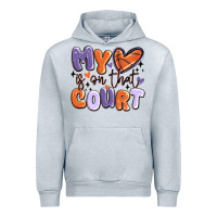 Heather Grey my heart is on that court Urban Hoodie - MaliasSmallBusiness