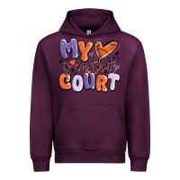 Mauve Wine my heart is on that court Urban Hoodie - MaliasSmallBusiness