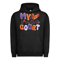 Pigment Black my heart is on that court Urban Hoodie - MaliasSmallBusiness