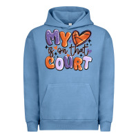 Pigment Pebble Blue my heart is on that court Urban Hoodie - MaliasSmallBusiness