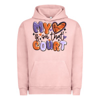 Pigment Salmon my heart is on that court Urban Hoodie - MaliasSmallBusiness