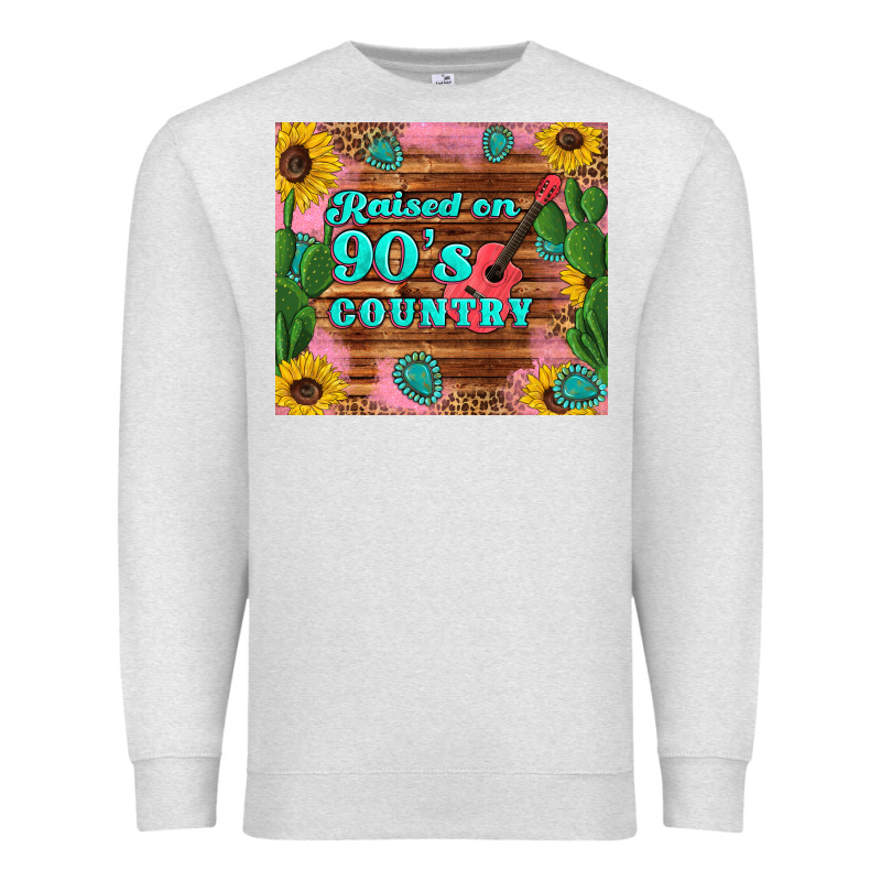 Raised 90's Country Guitar Cactus Sunflower's Premium Sweatshirt by Artiststas | Teevron