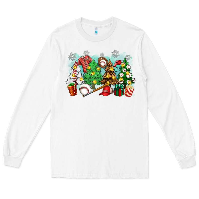Christmas Trees With Baseball Long Sleeve Tee by Zillion Design Studio | Teevron