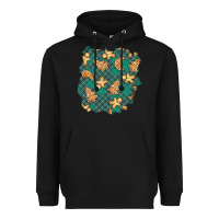 Black christmas gingerbread cookies patch Heavyweight Hoodie - BundleAndBundleShop
