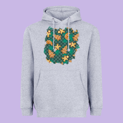 Christmas Gingerbread Cookies Patch Heavyweight Hoodie Designed By Bundleandbundleshop