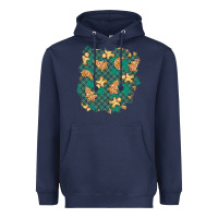 Navy christmas gingerbread cookies patch Heavyweight Hoodie - BundleAndBundleShop