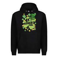 Black st. patrick's day shamrock Premium Hoodie - MaliasSmallBusiness