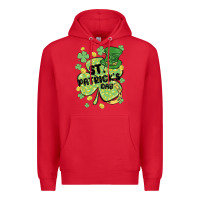 Red st. patrick's day shamrock Premium Hoodie - MaliasSmallBusiness