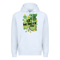 White st. patrick's day shamrock Premium Hoodie - MaliasSmallBusiness