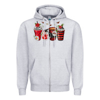 Heather Grey ladybug coffee cups Zipper Hoodie - Zillion Design Studio