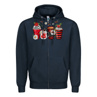 Navy ladybug coffee cups Zipper Hoodie - Zillion Design Studio