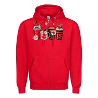 Red ladybug coffee cups Zipper Hoodie - Zillion Design Studio