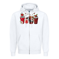 White ladybug coffee cups Zipper Hoodie - Zillion Design Studio