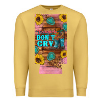 Antique Gold cowgirls don't crty boots hat sunflowers 12 oz can cooler  (slim) Premium Sweatshirt - Artiststas