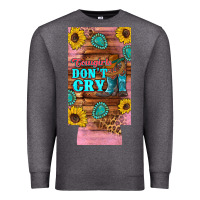 Charcoal Heather cowgirls don't crty boots hat sunflowers 12 oz can cooler  (slim) Premium Sweatshirt - Artiststas