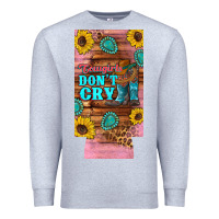 Heather Grey cowgirls don't crty boots hat sunflowers 12 oz can cooler  (slim) Premium Sweatshirt - Artiststas