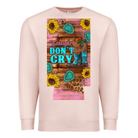 Pale Pink cowgirls don't crty boots hat sunflowers 12 oz can cooler  (slim) Premium Sweatshirt - Artiststas