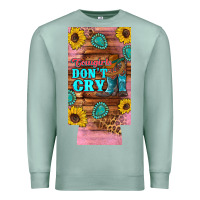 Seafoam cowgirls don't crty boots hat sunflowers 12 oz can cooler  (slim) Premium Sweatshirt - Artiststas