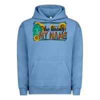Pigment Pebble Blue he knows my name isaiah 43 1 Urban Hoodie - NancyCooperArtShop