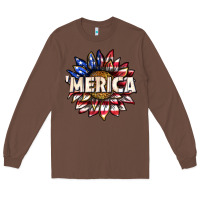 Chestnut merica with sunflower Long Sleeve Tee - texasbilliewilder