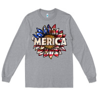 Merica With Sunflower Long Sleeve Tee | Teevron
