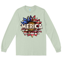 Matcha merica with sunflower Long Sleeve Tee - texasbilliewilder