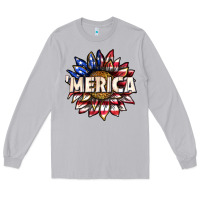 Moon Dust merica with sunflower Long Sleeve Tee - texasbilliewilder