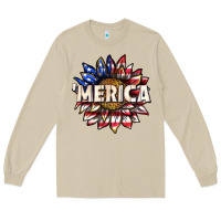 Mushroom merica with sunflower Long Sleeve Tee - texasbilliewilder