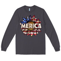 Smoke merica with sunflower Long Sleeve Tee - texasbilliewilder