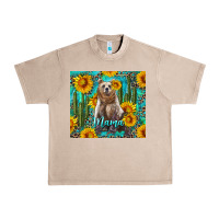 French Oak mama bear with sunflowers and cactus Urban Heavy Tee - Artiststas