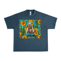 Midnight Navy mama bear with sunflowers and cactus Urban Heavy Tee - Artiststas
