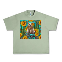 Oil Green mama bear with sunflowers and cactus Urban Heavy Tee - Artiststas
