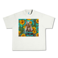 Pistachio mama bear with sunflowers and cactus Urban Heavy Tee - Artiststas