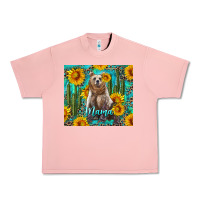 Salmon mama bear with sunflowers and cactus Urban Heavy Tee - Artiststas
